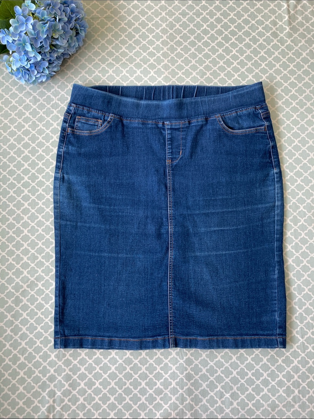 Be Girl Denim Pull On Pencil Skirt 2X